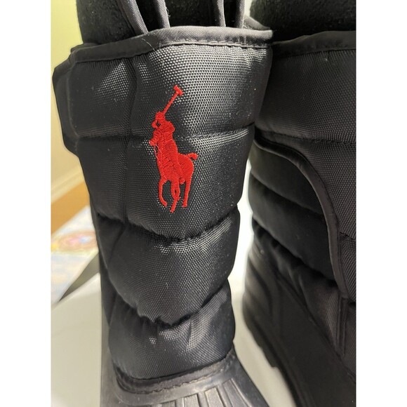 Ralph Lauren Polo Large Red Pony Logo Black Insulated Boots Men’s US Sz 7 EUR 40 main image 9